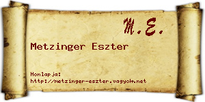 Metzinger Eszter névjegykártya